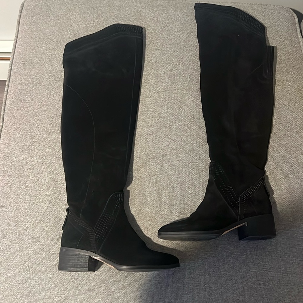Vince Camuto Verona Black Suede Over the Knee Boots